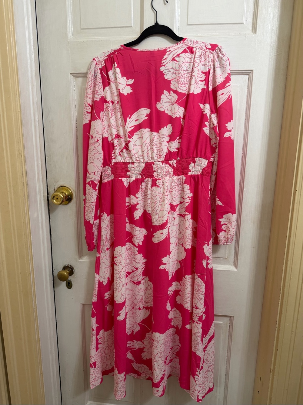 NWT Floral Pink Maxi Dress with White Bloom Print - Picture 2 of 3